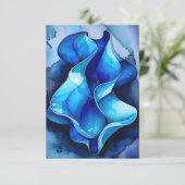 Cerulean Flow Abstrakt Dankeskarte (Stehend Vorderseite)