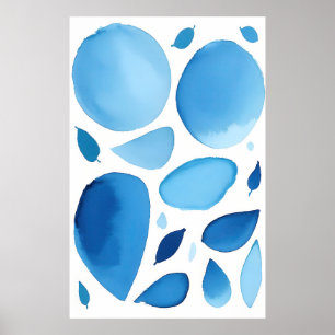 Cerulean Geometric Dream Abstrakt Poster