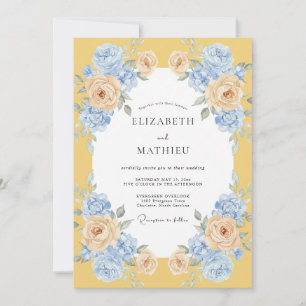 Cerulean Gold Petal Hochzeit Einladung