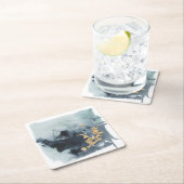 Cerulean & Gold Rechteckiger Pappuntersetzer (Vor Ort)