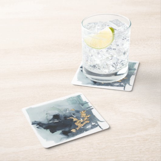 Cerulean & Gold Rechteckiger Pappuntersetzer (Vor Ort)