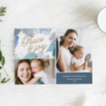 Cerulean Holiday Foto Card Feiertagskarte<br><div class="desc">Ein künstlerisch-blau-goldenes Urlaubsdesign von Shelby Allison.</div>