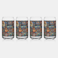 Cerulean "Pre-Columbian Tapestry" 16oz Glass Tumbl