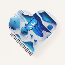 Cerulean Pulse Heart-Bound Personalized Journal Notizblock