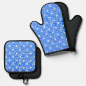 Cerulean Scales Oven Mitt and Pot Holders Set (Vorderseite/Rückseite)