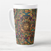 Cerulean "Vibrant Historisches Emblem" Latte Tasse (Linke Ecke)
