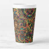 Cerulean "Vibrant Historisches Emblem" Latte Tasse (Vorderseite)