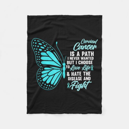 Cervical Cancer Awareness Butterfly Quote Suprt Fleecedecke (Vorderseite)