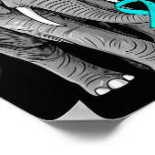 Cervical Cancer Awareness Elephant Ribbon Teal Men Poster (Ecke)