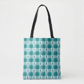 Cervical Cancer Awareness Plaid Tote, Teal Ribbon Tasche (Vorderseite)