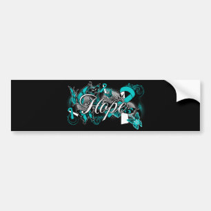 Cervical Cancer Hope Garden Ribbon Autoaufkleber