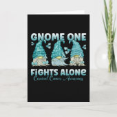 Cervical Cancer Teal Ribbon Gnome Karte (Vorderseite)