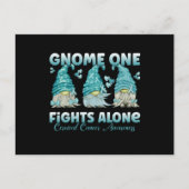 Cervical Cancer Teal Ribbon Gnome Postkarte (Vorderseite)