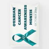 Cervical cancer teal ribbon ovarian awareness banner (Vertikal)