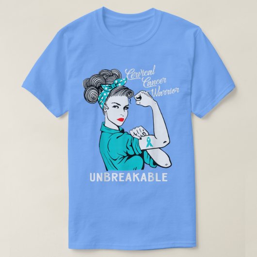 Cervical Cancer Warrior Unbreakable Tee Awareness (Design vorne)
