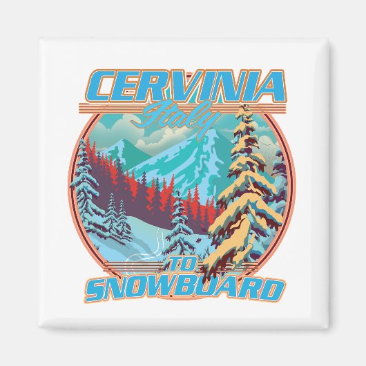 Cervinia italy Snowboarding-Logo Magnet (Vorne)