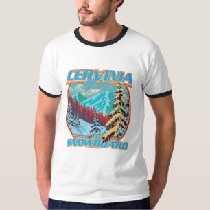 Cervinia italy Snowboarding-Logo T-Shirt