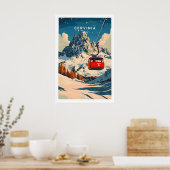 Cervinia Ski Print 1 Poster (Küche)