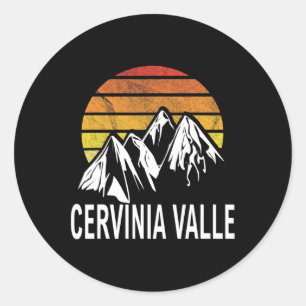 Cervinia Valle D'Aosta Italien Ski Resort Snowboar Runder Aufkleber