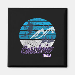 Cervinia Valle D'aosta Italien Skigebiet Snowboard Magnet