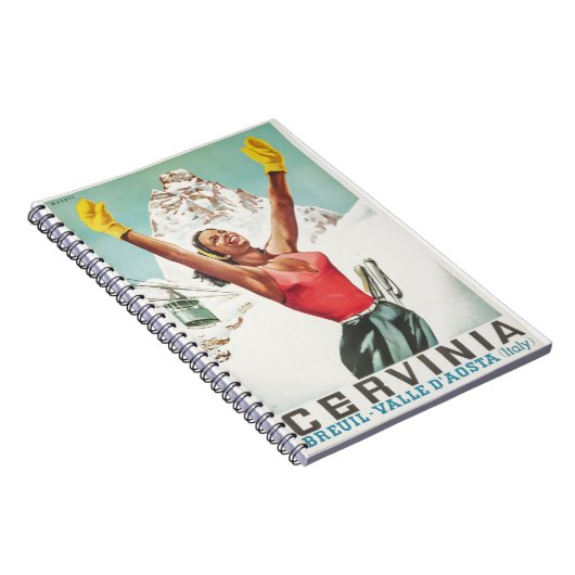 Cervinia Vintage Poster Notizblock (Rechte Seite)