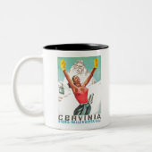 Cervinia Vintage Poster Zweifarbige Tasse (Links)