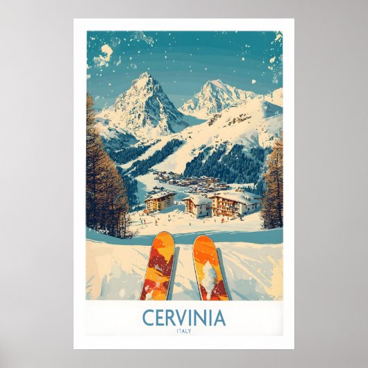 Cervinia Wandkunst Ski Poster Italien 1 (Vorne)