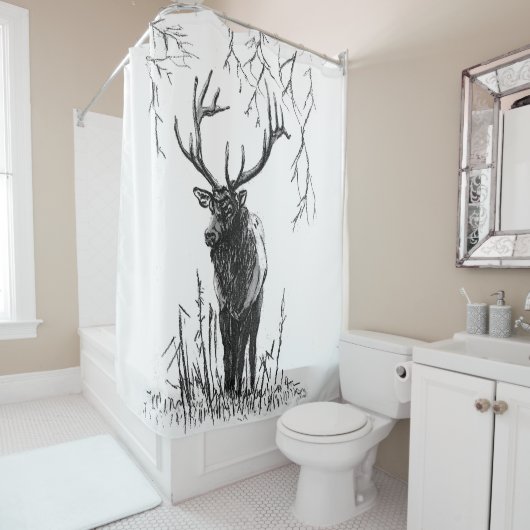 Cervo nella foresta duschvorhang (Beispiel)