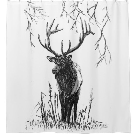 Cervo nella foresta duschvorhang (Vorderseite)
