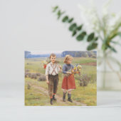 Cesar Pattein, 1895 "Children Returning Zuhause" Postkarte (Stehend Vorderseite)