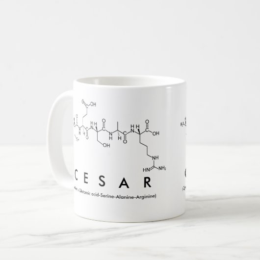 Cesar Peptidname Tasse (Vorderseite Links)