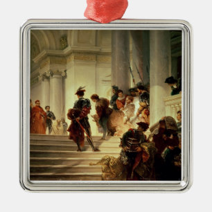 Cesare Borgia, der den Vatikan verlässt Silbernes Ornament
