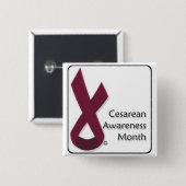 Cesarean Bewusstseins-Monatsknopf Button (Vorne & Hinten)