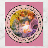 Cesarean Birth Scene, Perfect Baby Shower Keepsake Weinetikett (Einzelnes Label)