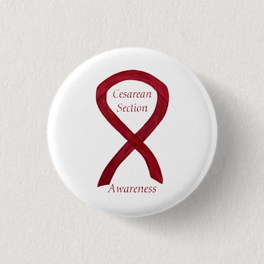 Cesareer Section Awareness Ribbon Custom Art Butto Button (Vorderseite)