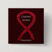 Cesareer Section Awareness Ribbon Custom Art Butto Button (Vorderseite)