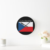 Česká republika vlajka runde wanduhr (Zuhause)