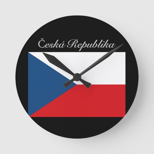 Česká republika vlajka runde wanduhr (Vorderseite)