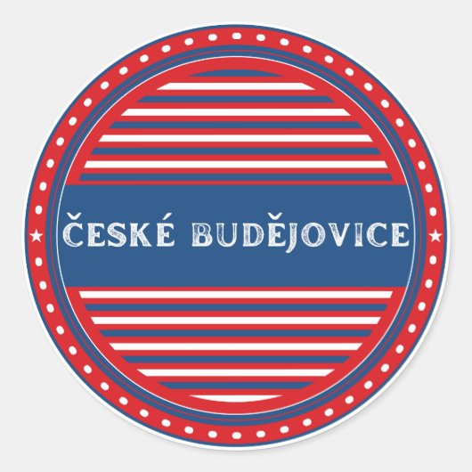 Ceske Budejovice City Pride Emblem Czech Identity Runder Aufkleber (Vorderseite)