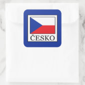 Česko Quadratischer Aufkleber (Tasche)