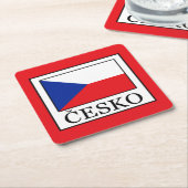 Česko Rechteckiger Pappuntersetzer (angewinkelt)