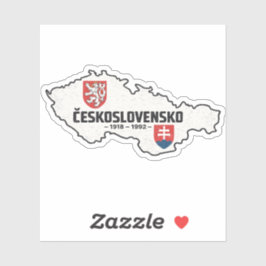 Československo 1918-1992 Vintage-Karte Retro Aufkleber