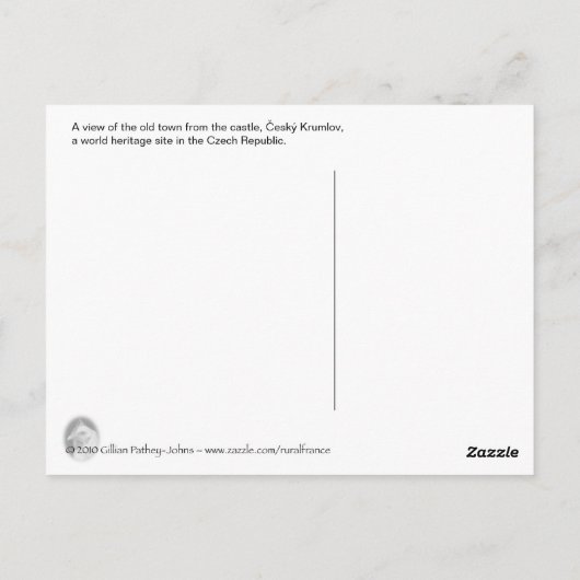 Cesky Krumlov Altstadt Postkarte (Rückseite)
