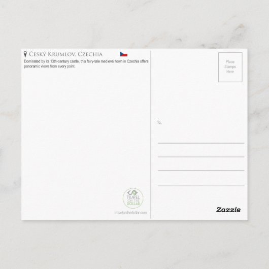 Český Krumlov, Tschechien Postkarte (Rückseite)