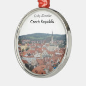 Cesky Krumlov Tschechische Republik-Verzierung Silbernes Ornament (Links)
