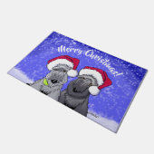 Cesky Terrier Christmas Welcome Mat Fußmatte (Schrägansicht)