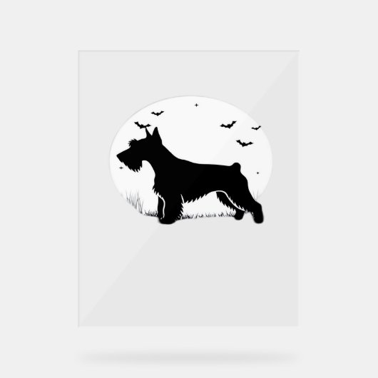 Cesky Terrier Dog - Halloween Moon Silhouette Clas Acrylschild (Vorderseite)