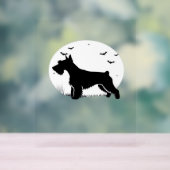 Cesky Terrier Dog - Halloween Moon Silhouette Clas Acrylschild (Neutral)