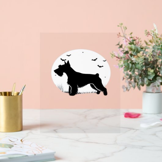 Cesky Terrier Dog - Halloween Moon Silhouette Clas Acrylschild (Hochzeit)