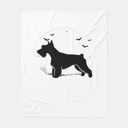 Cesky Terrier Dog - Halloween Moon Silhouette Clas Fleecedecke (Vorderseite)
